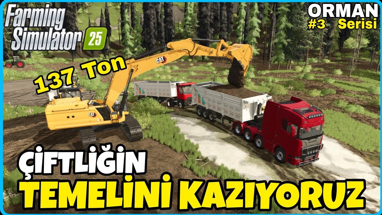 137 TONLUK DEV ESKAVATOR İLE ÇİFTLİĞİN TEMELİNİ KAZIYORUZ 🔸️ FS25 TERRA FARM ÖZELLİĞİ EFSANE BİR ŞEY