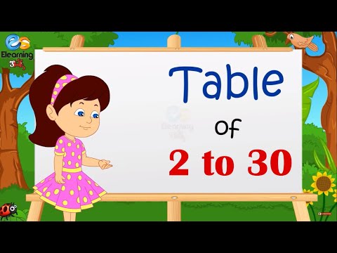 Table of 2 to 30 | Multiplication Table 2 to 30 | Elearning studio