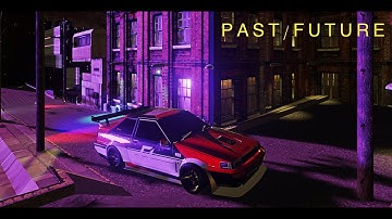 Blender 2.8 - 80s style vaporwave neon city car animation in blender