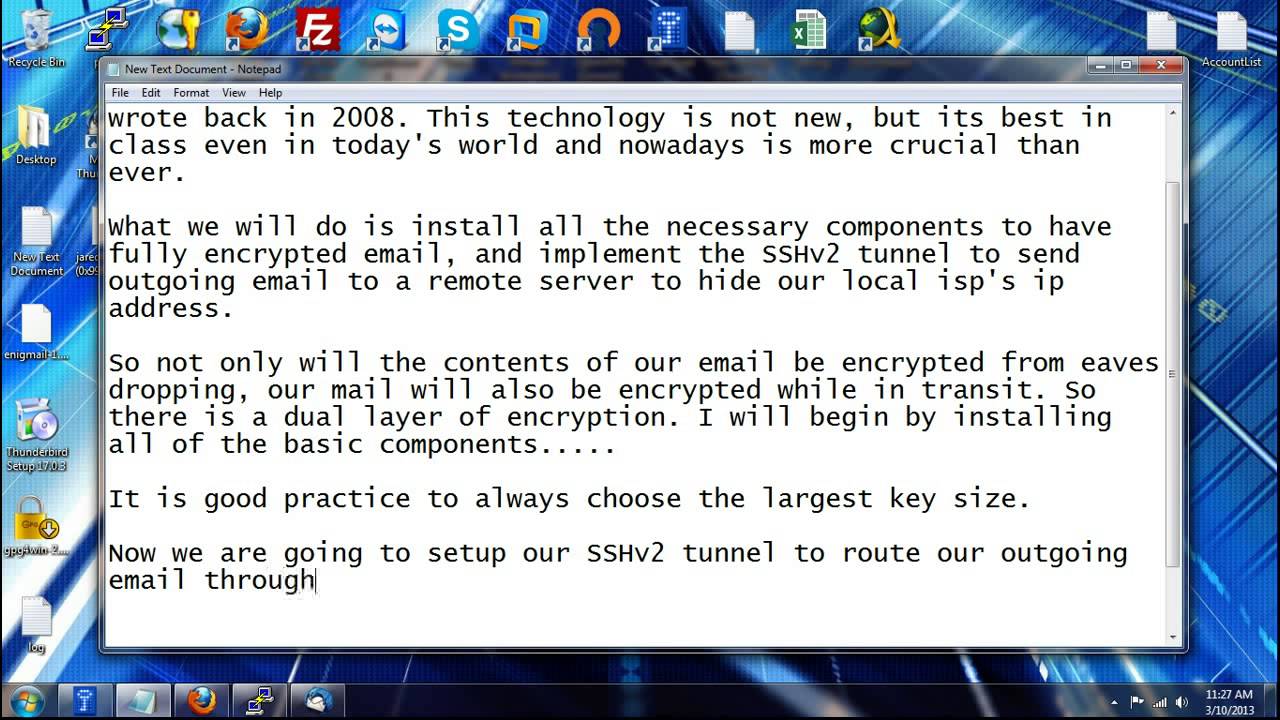 Thunderbird, Enigmail, and SSHv2 Tunnels (Secure & Encrypted Email)