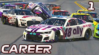 DAYTONA 500! BIG FINAL LAP CRASH! - iRacing AI NASCAR Career Mode Part 1