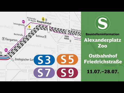 S-Bahn Berlin Baustelleninformation barrierefrei | Ostbahnhof – Zoologischer Garten (S3, S5, S7, S9)