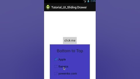 Android 課程 柯博文老師 範例 11-3 a 執行結果 11 3a  下拉式視窗 往上拉