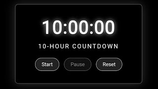 10 Hour Countdown Timer | Ultra Long Focus Timer | No Ads No Music | Study • Work • Sleep