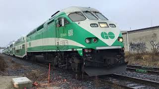 Go Train departs Kitchener with a friendly crew