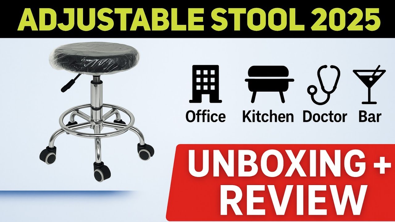 Adjustable Stool 2025 Unboxing 🔧 | Office, Kitchen, Doctor & Bar Stool Review