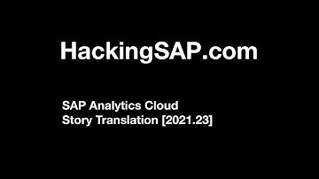 SAP Analytics Cloud Story Translation [2021.23]