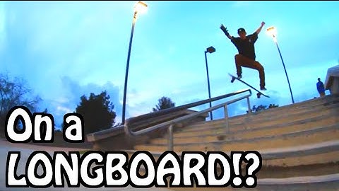 SKATING A HANDRAIL ON A LONGBOARD! | Garrett Ginner
