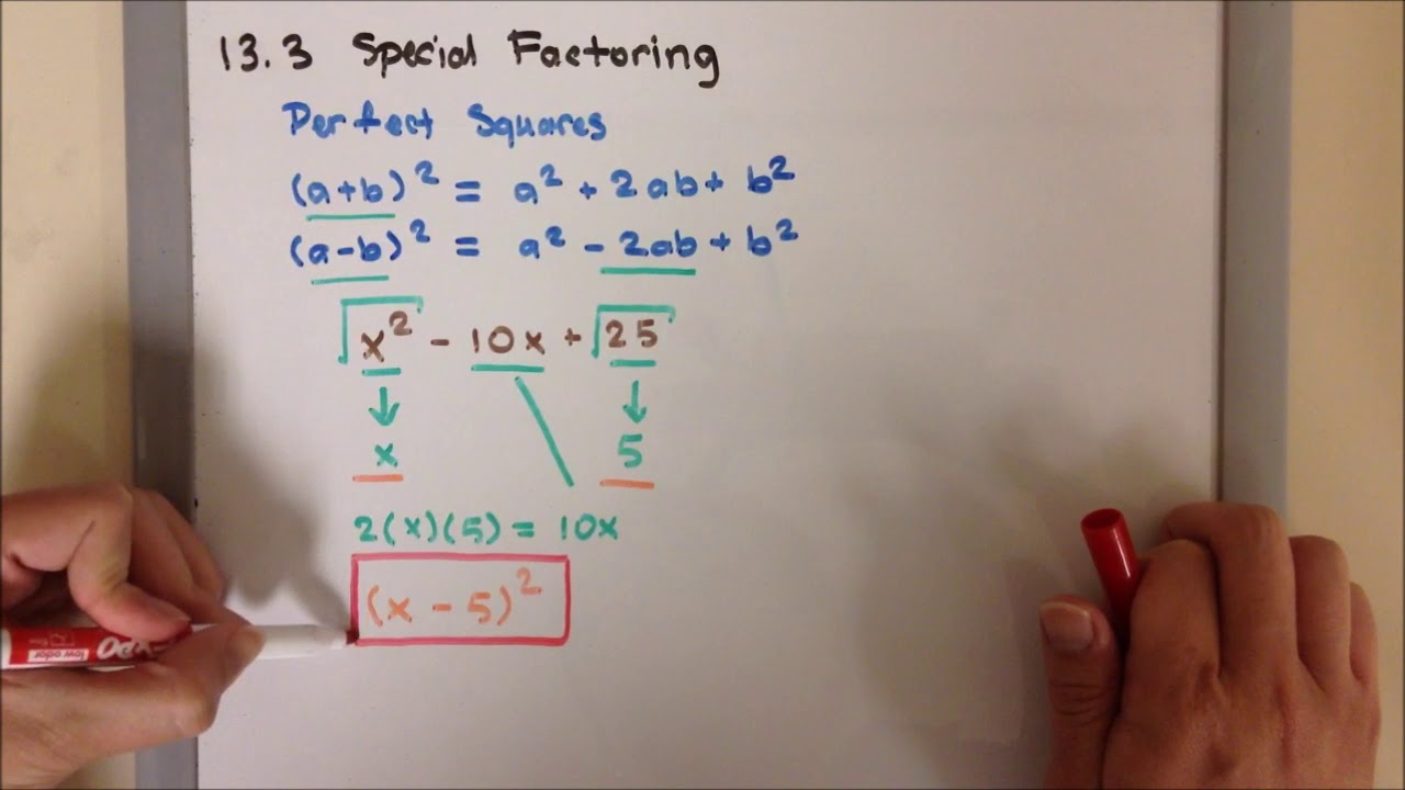 CP 13.3A Factoring Perfect Squares - YouTube