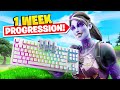 My 1 WEEK Fortnite Keyboard and Mouse Progression! (TIPS)