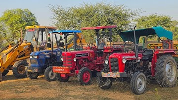Tractor Stuck Power Test Loading Mud in Trolley Mahindra 575 Eicher 480 Swaraj 744 Overturned JCB