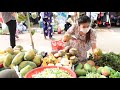 Market show, Buy Thai mango and Sdao to make salad / Sdao and mango salad recipe