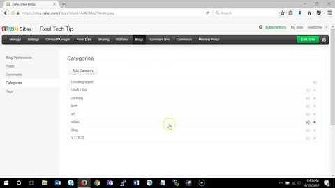 ZOHO Website - Edit Blog Categories