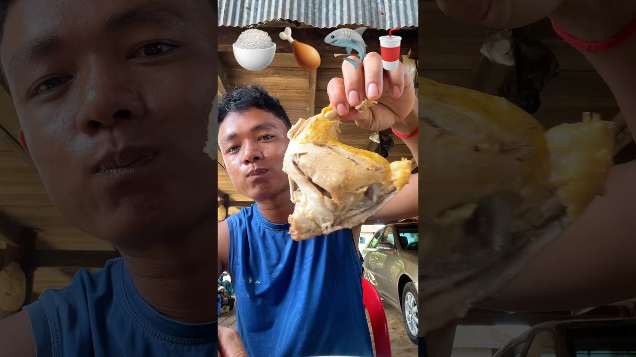 Eat rice with chicken and fish dishes.#shorts #food #mukbang