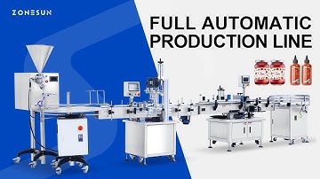 ZONESUN Automatic Paste Filling Capping Labeling Machine with Unscrabler Production Line ZS-FAL18X9
