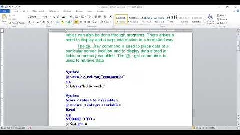 Foxpro @ ‘say’ and ‘get’ Command