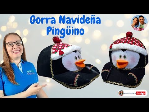 ?Cómo Hacer GORRAS NAVIDEÑAS PINGÜINO, Fáciles con Arte en Tus Manos