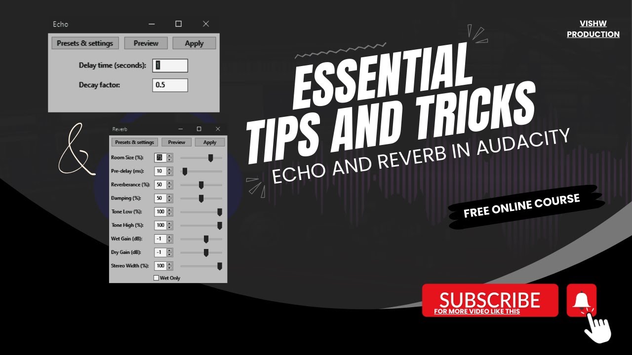 Echo and Reverb filters in audacity - YouTube