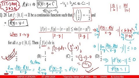 IITJAM (2020) |Function of One variable  |Mathematics |Question Solution | Vijendra (AIR 166 )