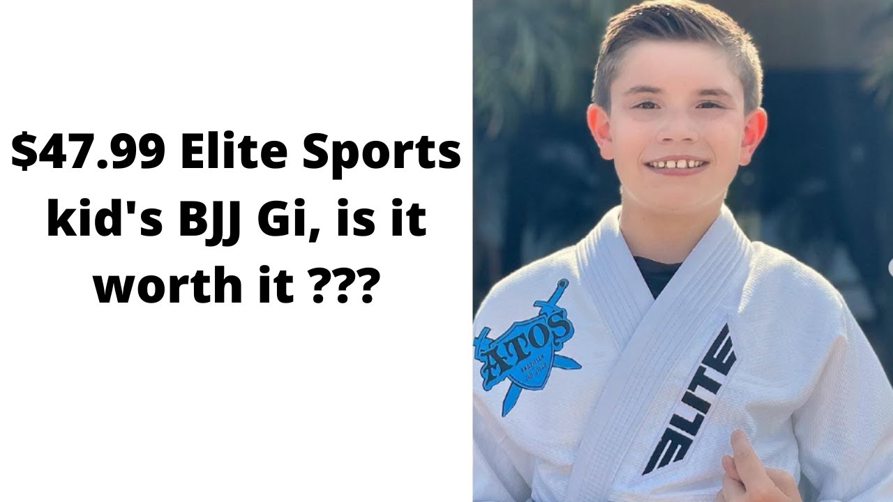Elite Sports Ultra Light Preshrunk White Kids Brazilian Jiu Jitsu BJJ Gi With Free White Belt