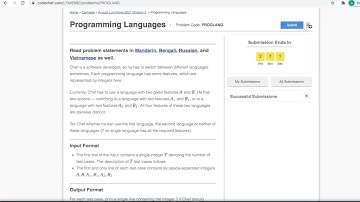 Programming Languages- Codechef August Lunchtime