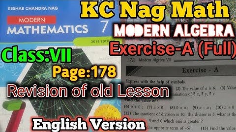 KC Nag Math/Modern Algebra/Exercise-A(Full/Class:VII/Page:178/English Version/Revision of old Lesson