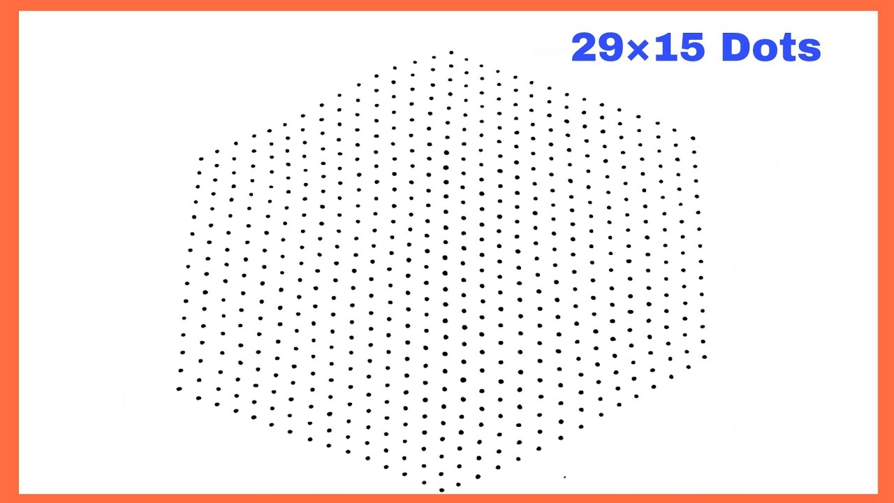 29×15 Dots kolam designs for beginners. Easy Dot kolam/rangoli/ muggulu designs