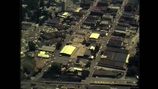 Color aerial footage of Huntsville AL and Redstone Arsenal 1965