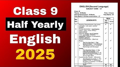Class 9 half yearly syllabus 2025 English SEBA board