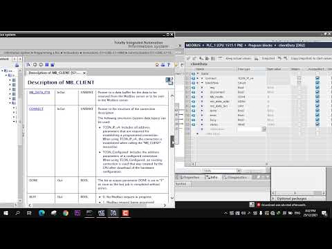 ModbusTCP communication :TIA portal /S7 1500 PLCS