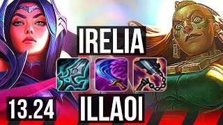 IRELIA vs ILLAOI (TOP) | 8 solo kills, 1300+ games, 10/2/1, Dominating | KR Grandmaster | 13.24