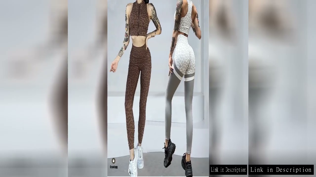 1/2PCS Zipper Leopard Sport Gym Yoga Sets Women Sport Bra Scrunch Pants Fitness Leggings Suits Worko