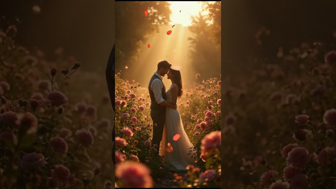 Golden Moments: Embracing Love in a Sunlit Garden