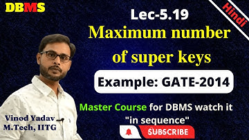 L5.19 | GATE-2014 | Maximum number of super keys | How Many Super Keys