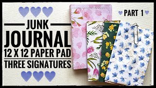Junk Journal 12 x 12 Paper Pad - Three Signatures - Part 1