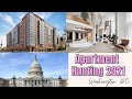 APARTMENT HUNT WITH ME| WASHINGTON D.C APARTMENT HUNTING 2021| NAMES & PRICES INCLUDED (A DAY IN DC)