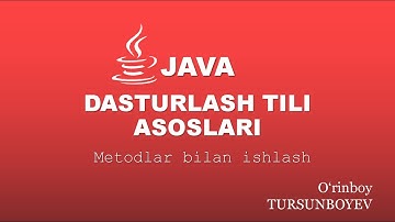 Java dasturlash tilida metodlar | TUORMedia.uz