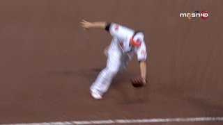 WSH@BAL: Davis makes a great play on a grounder