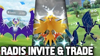 Radis invite & Pokemon trade and battles