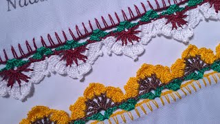 ⚪️ Barrado de crochê floral com apenas 3 carreiras (VERSÃO DESTRA)