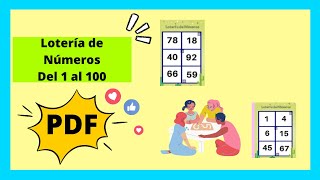🌻Lotería de Números del 1 al 100 para Descargar en PDF 🌸 Juego de Mesa para Imprimir