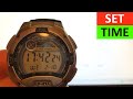 How to set Time on Casio W-753 Digital Watch - Setting time on Casio W-753