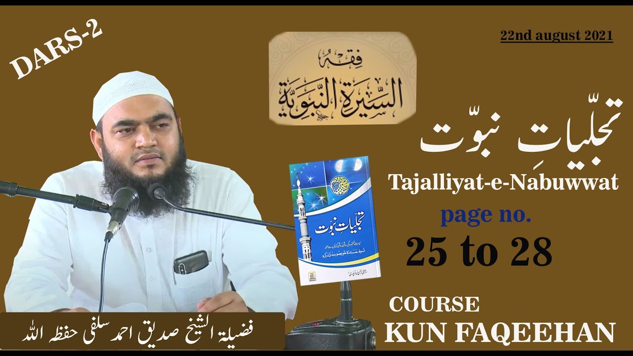 Dars-2 | Fiqh-us-Seerah | Tajalliyat-e-Nabuwwat | Shaikh Siddique Ahmad Salafi | Kun Faqeehan