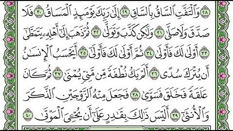 تكرار سورة القيامة من الآية 31 إلى آخر السورة
