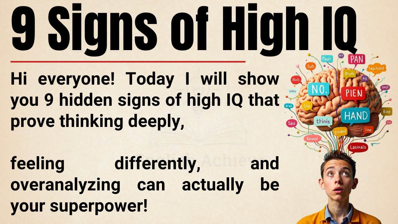 9 Hidden Signs of High IQ 🧠 | Why Smart People Feel Different & Think Deeply | English Achieve ✅