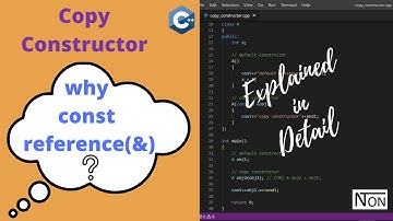 Copy Constructor in C++ | why const and reference(&) ?