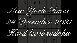 Sudoku solution – New York Times sudoku 24 December 2021 Hard level screenshot 3