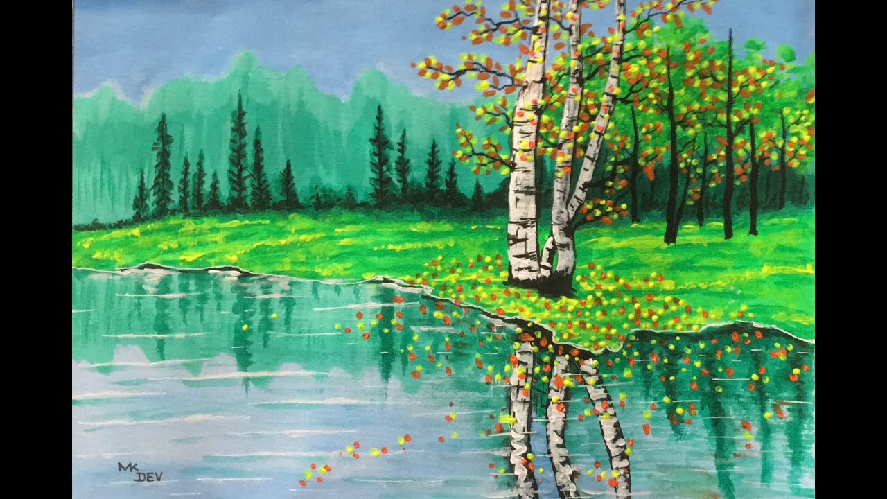 Acrylic Landscape Painting / Acrylic Painting / Painting || Dev’s Creative