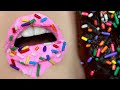 Full Face Using ONLY Donuts | Sprinkles, Chocolate, Jelly Filled, Glazed Donut EDIBLE Makeup!