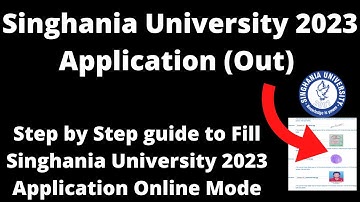 Singhania University Admission 2023 Application (Started)- How to Fill Application Form Online Mode